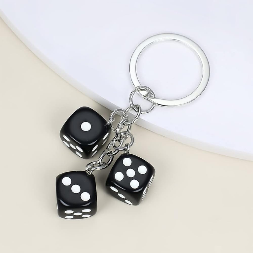 QDDollars Dice Keychain for Women, Dice Cube Key Chain, Cute